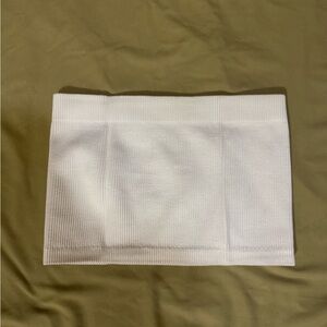 White Ribbed Tube Top